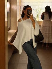 Women's New Autumn Knit Top Cover Up Elegant Vacation - White - View 5