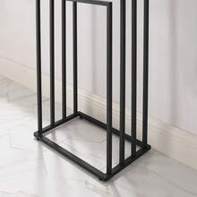 Freestanding Towel Rack Holder Stand 4 Tier Steel Rail Bar Bath Drying Organizer Clothes Hanger Ladder Blanket Shelf Furniture Storage Decor For Home Bathroom Accessories Metal Frame Black - Black - View 3