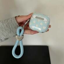 Korean Style Minimalist Semi-Transparent Pink Blue Polka Dot + Heart Knit Rope Earphone Case Compatible With Pro 3 New Pro 2 Protective Cover Pro Cute Apple 4 Minimalist 3 Personalized 1/2 Generation Girls Earphone Case Protective Cover Spring/Summer Earphone Case/Birthday Gift/Holiday Gift - Multicolor - View 7