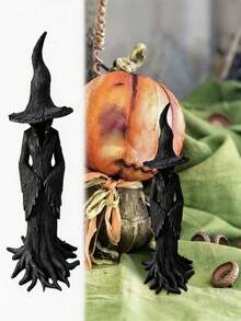 Halloween Witch Statue Resin Witch Sculpture, Suitable For Garden, Home, Party Use. No Electricity Required, Easy To Clean. Halloween Decoration, Haunted House Gift Prop, Ornament - Witch Statue - View 3