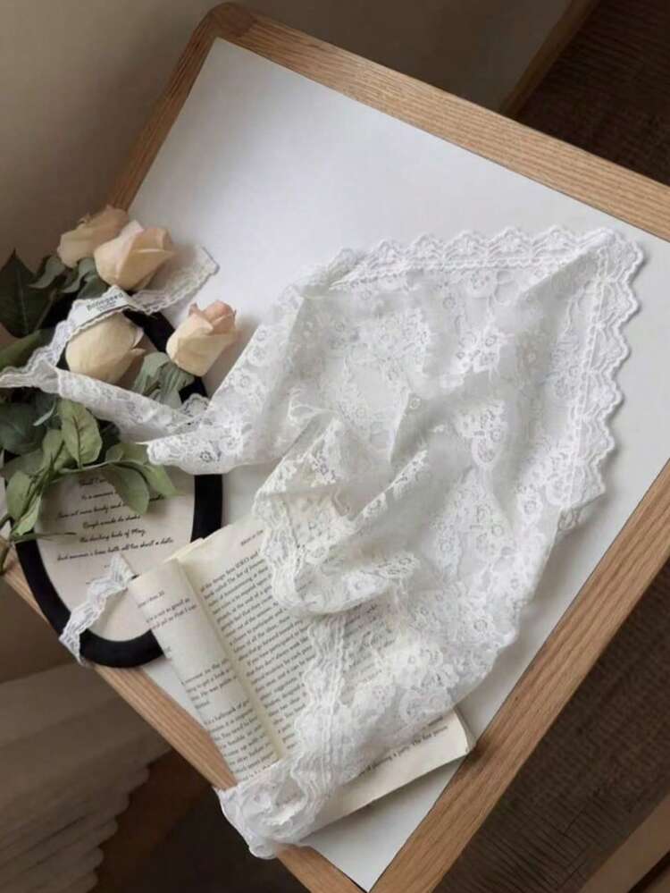 時尚單層刺繡蕾絲迷你裙，適合搭配緊身褲、運動衫或毛衣作為時尚點綴，適用於校園穿搭，三角巾、頭巾 - 彩色 - 查看 6