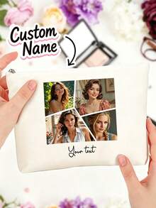 Customizable Clutch Bag With Printed Photos/Illustrations. Personalized Cosmetic Bag. Suitable For Holidays/Vacations, School - Multicolor - View 2
