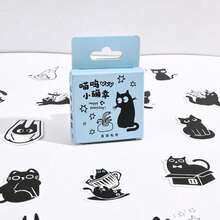 1PC Classic Black Cat Series Boxed Stickers (45pcs/Box) - Creative DIY Handmade Decoration Stickers, Suitable For Envelopes, Journals And Photo Albums - Kitten And Cat Wall Art Decor - A - View 9