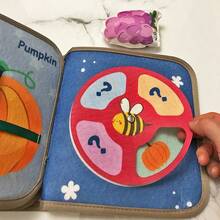 Baby Vegetable & Fruit Early Learning Cognition Books - Baby Toy Gift Touch & Feel Soft Cloth Book Tummy Time Sensory Learning Toy Stroller Toy Christmas Halloween Thanksgiving Gift - Red - View 8
