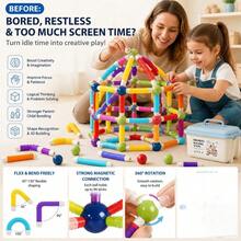 25/36/42/64pcs Extendable Magnetic Sticks Building Toy, Portable 3D STEM Construction Set For Kids Ages 3+, Creative DIY Birthday Gift - Multicolor - View 7