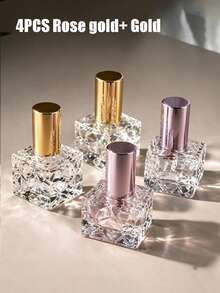 10ml Rose Gold Perfume Spray Bottle With Screw Cap, Water Cube Perfume Sample Bottle, Water Cube Design, Portable Mini Spray Bottle, Refillable, Travel Friendly, With Fine Mist Nozzle, Home And Bathroom Decor - View 25