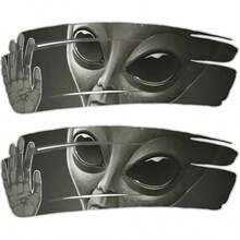 Alien Stickers, Suitable For Cars, Laptops, Trucks, Windows, Mirrors And Walls, Size Approx 30cm. Funny Space Design Window Bumper Stickers. Halloween, Halloween Decor, Autumn Home Decor, Halloween Home Decor, Ghost Face, Halloween Window Stickers - Multi-color - View 8