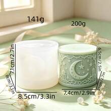 Moon Starry Sky Castle And Pavilion Aromatherapy Candle Silicone Mold Plaster Decoration Ornament Silicone Mold - White - View 2