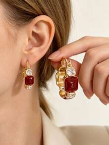 1 Pair Fashionable Personalized Exquisite Elegant Earrings, Suitable For Women's Daily Commute - Red - View 8