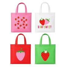 20 Pack Strawberry Party Favor Bags, 4 Designs 7.9 X 7.9 Inch Non-Woven Gift Tote Bags With Handles, Berry Sweet Bags For Birthday Party, Summer Party, Gift Wrapping - 20x20cm - View 8