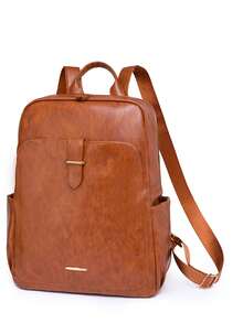 Fashionable Women's Large Capacity Laptop Backpack For Travel And Commute, Student Backpack, Street Style - Brown - View 3