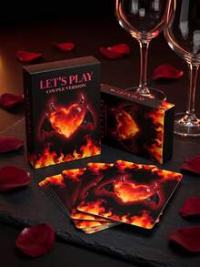 LET'S PLAY Couples Card Game: 50 Flirty & Exciting Challenge Cards, Perfect For Date Night, Late Night Activities, Ignite Romance, Ideal Anniversary, Valentine's Day And Birthday Gift For Boyfriend, Girlfriend, Husband, Wife - Multicolor - View 2