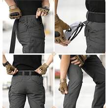 Pantalones multibolsillos para exteriores, pantalones militares IX7 resistentes al desgaste - Gris - Ver 5