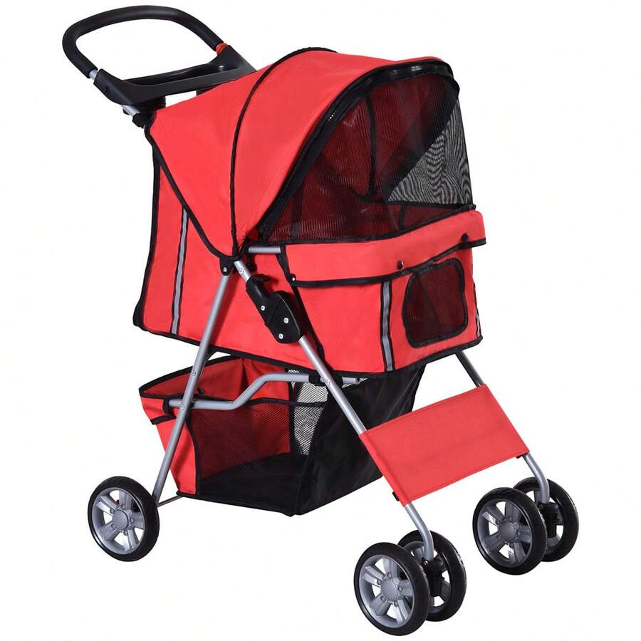 Pet Strollers - 紅色 + 聚酯纖維 - 查看 1