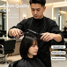 3Pcs Matte Black Hair Scissors Set,6.5 Inch Straight Cutting Shear & Thinning Scissors With Hair Comb,Ergonomic Handle Professional Barber Hairdressing Tools For Salon & Home Men Women Hair Trimming - Black - View 9
