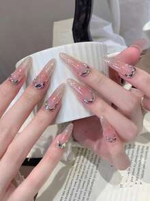 40pcs Flat Back Rhinestones Nail Art Decor, Sparkling K9 Mixed Heart, Water Drop, Irregular Shaped Rhinestones Nail Decoration, Glitter Nail Art Accessories - Multicolor - View 7