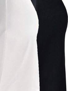 Elegant Lace Trim Solid Color Skirt, Side Slit Half Slip, Women's Lingerie And Shapewear - Multicolor - View 13