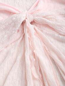Fall Clothes For Women Wide Strap Bow Textured Lace Fabric Top, Sweet & Fashionable, Suitable For Daily Wear,Festival Outfits Women,Fall Outfits Tops - Baby Pink - View 6