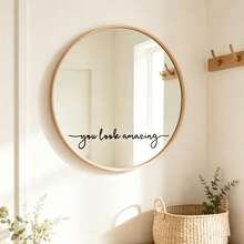 Pegatina de pared de vinilo "Te ves increíble", letras negras escritas a mano, calcomanía de pared removible e impermeable para dormitorio, sala de estar, arte decorativo - Negro - Ver 2