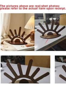 1pc Solid Dark‑Brown Hand‑Shaped Ring Display Stand, Retro Wooden Arc‑Base Hand‑Shaped With Multi‑Slot Prong, Classification Display Storage Jewelry Holder Jewellery Rack, For Dresser Vanity Bedroom Daily Use All‑Season Holiday Gift - Multicolor - View 11