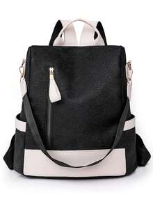 Women's Backpack Suitable For Daily Commute, Travel, Shopping And Street Shopping - Black - View 2
