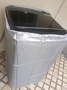 Vigour Summer Gray Pulsator Washing Machine Cover, Made Of Premium Polyester Fiber Fabric, Provides Ultimate Outdoor Protection, Dust-Proof, Waterproof, UV-Resistant, Prevents Fading And Rusting, Smart Zipper And Hook-And-Loop Design, Easy Installation Without Moving The Machine, Adjustable Back Rope Ensures Secure Fit, Three-Sided Coverage Maintains Back Ventilation, Stain-Resistant And Easy To Clean, Wipe With Damp Cloth, Foldable Storage, Suitable For Most Top-Loading Washing Machines, Ideal Choice For Balcony/Yard/Laundry Room Appliance Protection - Multicolor - View 4
