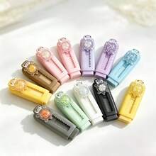 1/2/4pcs Random Color Creative Cute Sequin Turtle Push-Pull Eraser, Fashionable Non-Staining Design, Durable And Sturdy, Student , First Day Of School - Multicolor - View 6