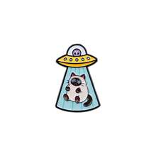 Funny UFO Space Cat Lapel Enamel Pins And Brooches Badge Pins For Backpacks Bags Backpack Cool Decoration Friend For Gifts - Multicolor - View 16