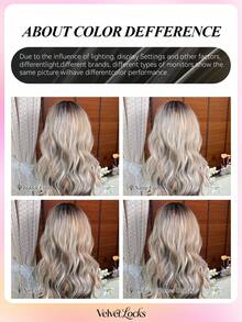 Topshe [Velvet Locks] Brown Highlighted Synthetic Wig, Soft Heat-Resistant Voluminous Layered Wavy Hair With Curtain Bangs, Suitable For Daily Wear, Nightclub, Music Festival, Cosplay, Women's Wig - Multicolor - View 9