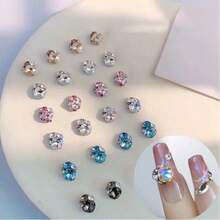 6-Grid Combination Nail Art Rhinestone Set, Luxury Sparkling 3D Crystal Mixed Sizes Nail Decor, Suitable For Nail Art Design And Decoration - Multicolor - View 6