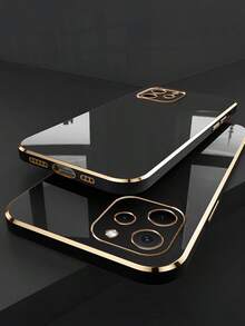 MewTrek 奢華電鍍手機殼，新款時尚矽膠防震軟殼，相容 iPhone / Galaxy Hot Reno Honor - 黑色 - 查看 3