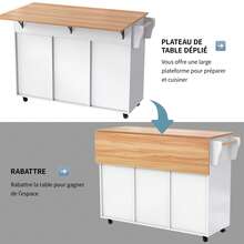 Large Sideboard/Buffet White - With Wheels And Sliding Doors - White - View 4