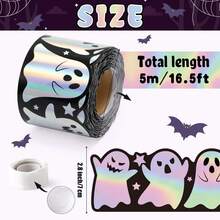 5m/Roll Halloween Laser Ghost Self-Adhesive Paper Bulletin Board Blackboard Border Sticker - Multicolor - View 2