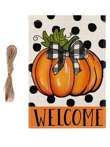 Halloween Welcome Garden Flag, Autumn Welcome Garden Flag, Thanksgiving Turkey Pattern Yard Banner, Waterproof Seasonal Decorative Flag, Suitable For Outdoor Lawn And Porch - Multicolor - View 11