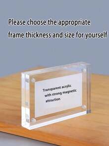 1pc/2pcs Transparent Thick Acrylic Photo Frame, Modern Desktop Photo Frame, Suitable For Home And Office Decoration. Suitable For Photos, Flowers And Landscape Paintings Acrylic Table Card Transparent Price Sign Acrylic Photo Frame Desktop Painting Decoration Frame. - Transparent - View 1