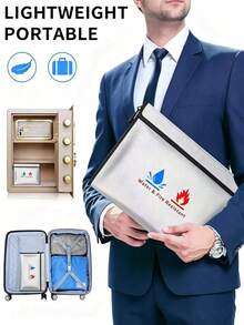 Flame Resistant Document Bag, Including A Set Of Fire And Flame Resistant Money Bags, Made Of Non-Irritating Silicone Coating, For Safe Storage Of Cash, Important Documents, Jewelry, And Passports, To Enhance Fire Protection For Valuables. Perfect For Home Storage Of Property Documents, School Storage Of Exam Papers And Certificates, And Office Storage Of Contract Documents - A - View 4