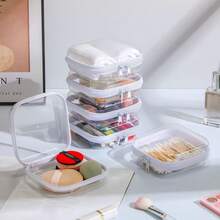 1/2pcs Transparent Hard Shell Zipper Storage Bag, Transparent Hard Plastic Zipper Pouch, Double Zipper Hard Shell Storage Bag, Travel Storage Bag, Transparent Makeup Bag, Suitable For Storage, Snack Bag, Pencils, Building Blocks, Travel Essential - View 2