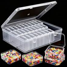 31pcs Transparent Plastic Storage Box Set, Includes Small Compartment Boxes - Jewelry Storage Box, Bead Storage Box, Bead Organizer Box, Durable Plastic Material Jewelry Organizer - Perfect For DIY Jewelry Storage, Ideal Valentine's Day Gift And Women's Gift - Multi-color - View 6