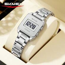SKMEI 2597 Digital Watch Aluminum Alloy Metal Band Time & Date Display 30M Water Resistant Minimalist Unisex Wristwatch - one-size - View 1