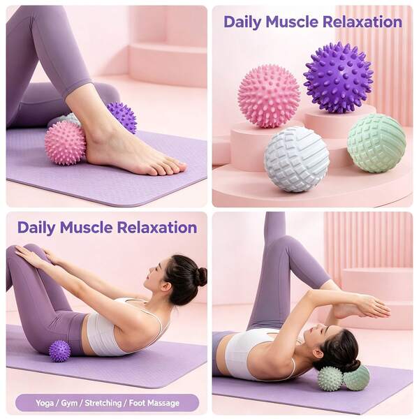 Deep Tissue Muscle Relaxation Trigger Massage Balls, Trigger Ball + Fascia Ball Set, Portable Non-Slip Trigger Point Massage Tool Set, Suitable For Yoga, Pilates, Gyms, Athletes, Foot Care And Body Recovery, Halloween And Christmas Gifts