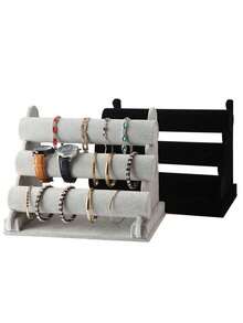 Jewelry Storage Display Rack, Velvet T-Shaped Bracelet Display Stand, Desktop Jewelry Storage Rack, Velvet Jewelry Display Stand, Bracelet Necklace Earring Tower Stand, Multi-Functional Jewelry Storage Rack. - Multicolor - View 8