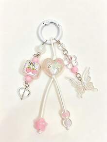 1pc Heart Butterfly Backpack Accessory, Girls Bag Charm - Multicolor - View 2
