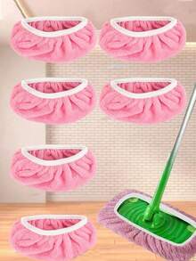 6/3/1pc Reusable Highly Absorbent Wet And Dry Washable Flat Mop Replacement Cloth, Compatible With Most Flat Mops, Suitable For Wooden Floors And Most Flat Mops.Kitchen Accessories/Kitchen/Cleaning/Cleaning Products/Cleaning Cloths/Microfibre Cloth - Multicolor - View 2