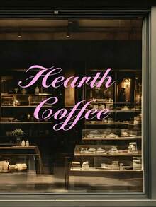 1pc Custom Store Name Window Vinyl Sticker, Elegant Cursive Die-Cut Decal, Waterproof Removable No-Residue Glass Sticker, Coffee Shop Retail Store Door Window DIY Decoration - Multi-color 1 - View 2