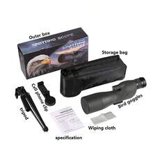 1pc Bird Watching Scope With Tripod And Phone Holder, 123-63ft 1000yd Oblique View Eyepiece, Multi-Color Options, Suitable For Bird Watching, Outdoor Hunting, Birthday Gift, Camping Use - Multicolor - View 10