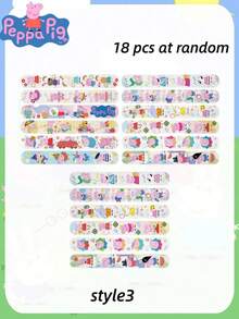 6/12/18pcs Peppa Pig Daddy Pig Rings & Peppa Pig PC Bracelets, Birthday Party Favors For Friends And Classmates, Best Friend Keepsake, Holiday Gift, Party Atmosphere Decor, Perfect Party Decoration, Home Decor - Multicolor - View 5
