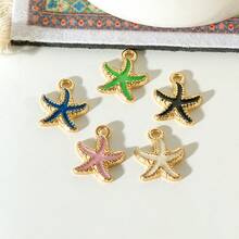 15件/組油滴貝殼、海螺與海星造型珠寶吊墜，適用於DIY項鍊與手鍊製作，節日飾品 - 彩色 - 查看 6