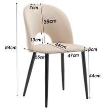 Dining Chair Style Design Beige Back Diamond Metal Frame - 米色 - 查看 8