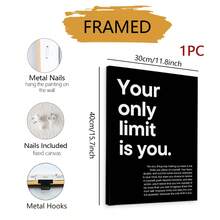 1件「Your Only Limit Is Yourself」勵志海報，現代極簡黑白畫布印畫，適合健身房、辦公室、客廳、臥室裝飾，自我限制信念牆面藝術替代款，高品質畫布牆飾 - 彩色 - 查看 16