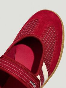 Adidas Originals Women's ORIGINALS SAMBA JANE "T-Strap" Retro Mary Jane Sneakers KH7833 - Red and White - View 5